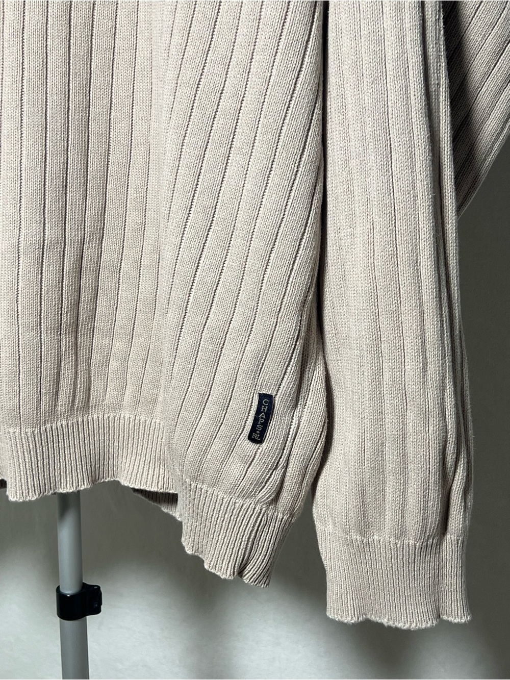 CHAPS Ralph Lauren Classic Ribbed Crewneck Tan Beige Sweater - size XXL 2XL - Picture 4 of 11